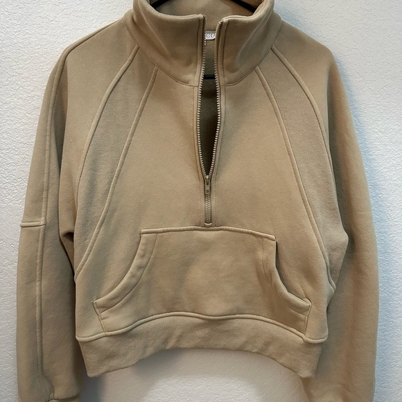 Aemi & Co Dove Funnel Neck Half Zip in Oat - Picture 5 of 6